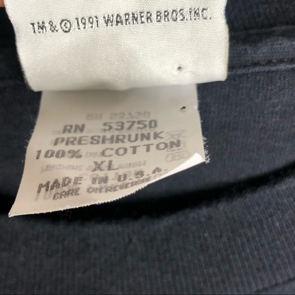 Vtg 90s 1991 Acme Looney Tunes Warner Bros Mens XL T-Shirt Black - Picture 5 of 9